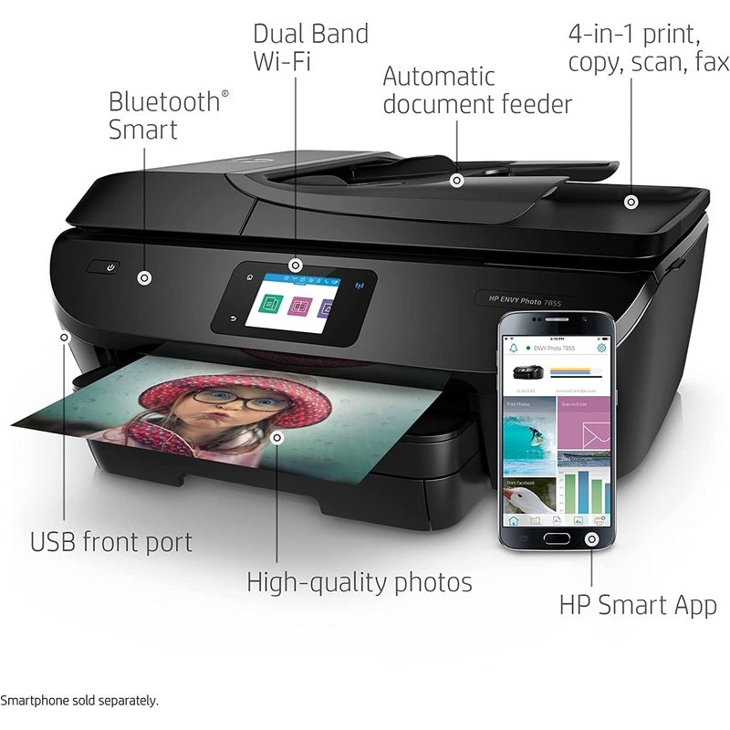 HP ENVY Photo 7855 All-in-One Color Photo Printer w/Wireless Printing
