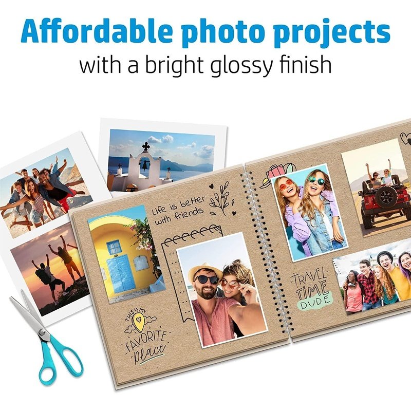HP Everyday Photo Paper Glossy 25 Sheets 8.5X11 Inch, Q5498A