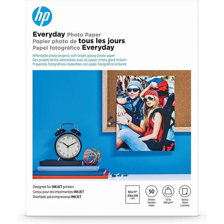 HP Everyday Photo Paper Glossy 50 Sheets 8.5X11 Inch, Q8723A