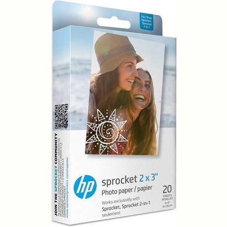 HP Sprocket 2X3" Premium Zink Sticky Back Photo Paper, Basic or Bundle