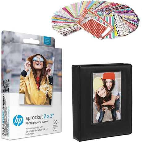 HP Sprocket 2X3" Premium Zink Sticky Back Photo Paper, Basic or Bundle