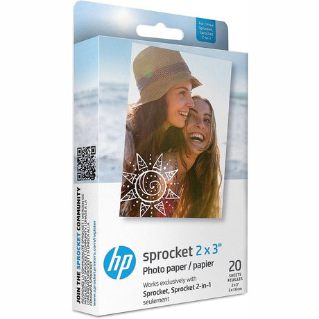 HP Sprocket 2X3" Premium Zink Sticky Back Photo Paper, Basic or Bundle