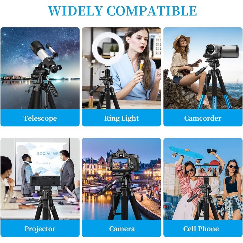 Heavy-Duty Professional DSLR Camera Tripod & Monopod Stand, 74