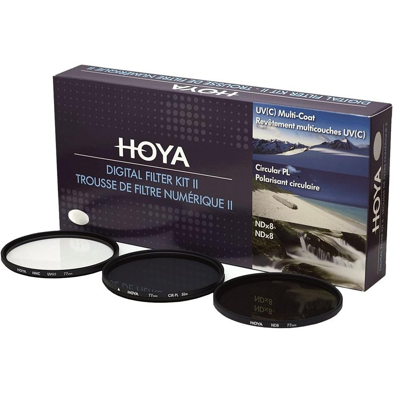 Hoya HMC UV Circular Polarizer ND8 Digital Filter Kit of 3 w/Pouch