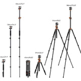 K&F Concept Aluminum Camera Tripod 73 Inch or 90 Inch w/28mm Ball Head