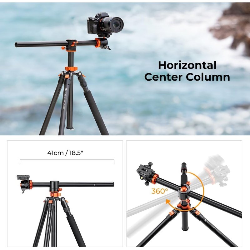 K&F Concept Aluminum Camera Tripod 94 Inch w/28mm Ball Head and Monopod