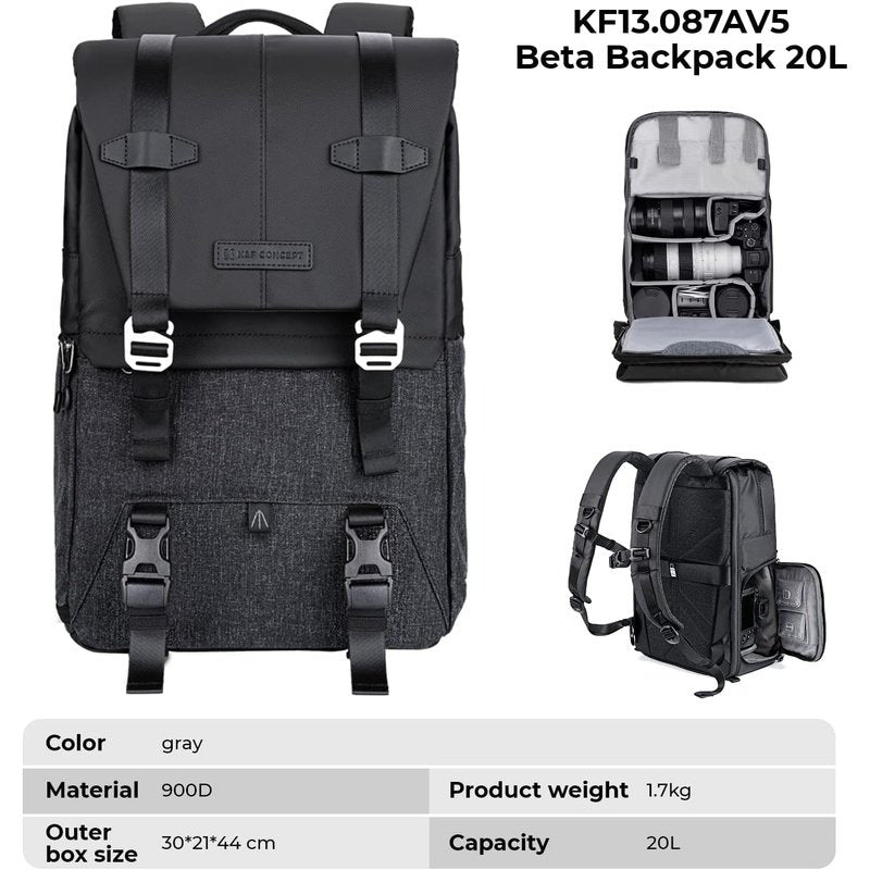 K&F Concept Beta Camera Backpack for Photographers, 20L Large Capacity