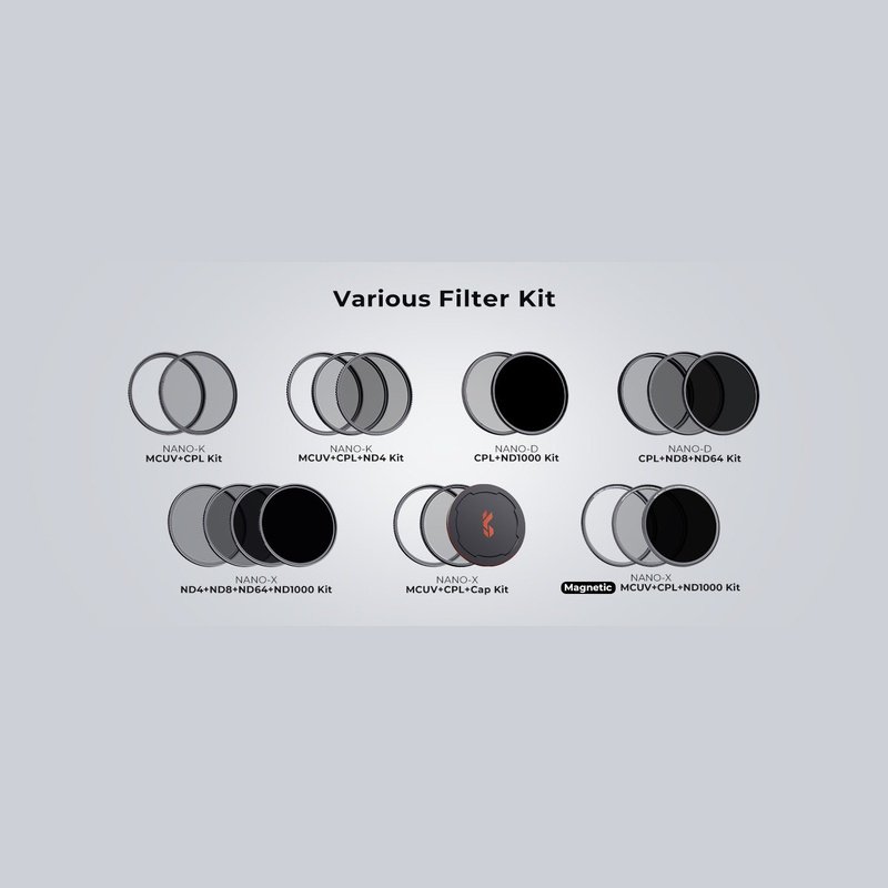 K&F Concept MCUV Polarizer and ND Filter Kit, plus Pouch K-Series
