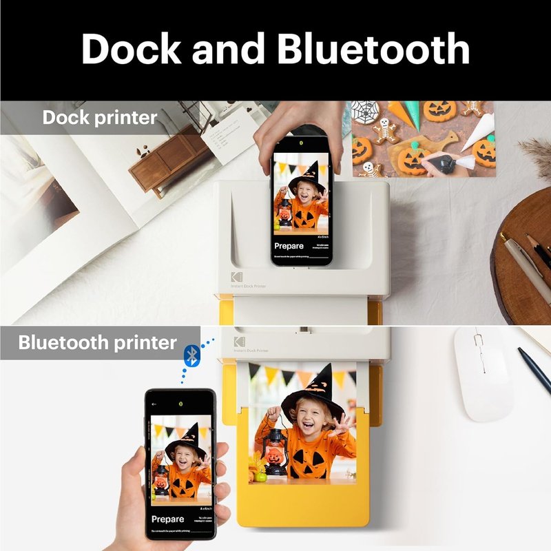 KODAK Dock Plus Instant Photo Printer, Prints 4X6 inch Photos, Bundle