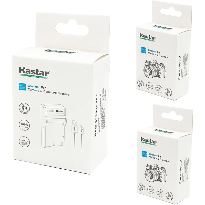 Kastar 2 Pack LB-070 Battery and Slim Charger for Select Kodak Cameras