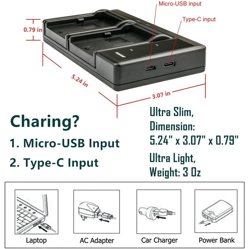 Kastar LB-060 Battery and LTD2 Charger for Select Kodak & Minolta Cameras