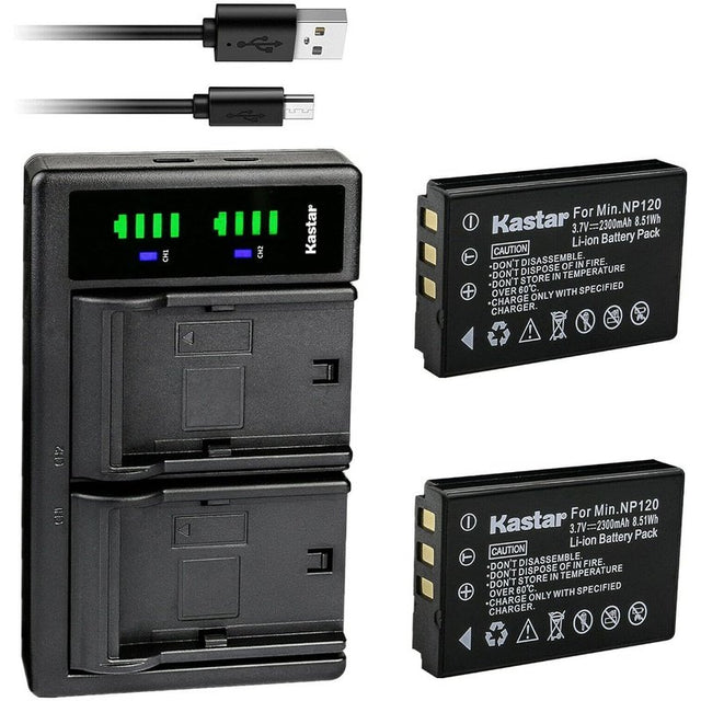 Kastar NP-120 Battery and LTD2 Dual Battery Charger for Select Minolta Cameras