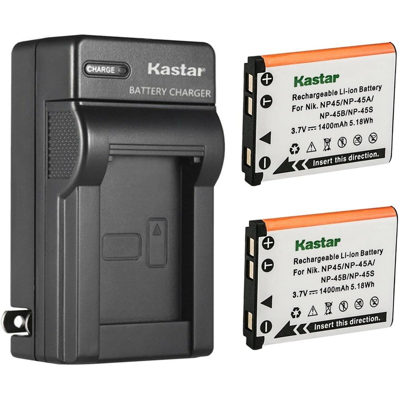 Kastar NP-45 Battery and AC Wall Charger for Select Minolta Cameras