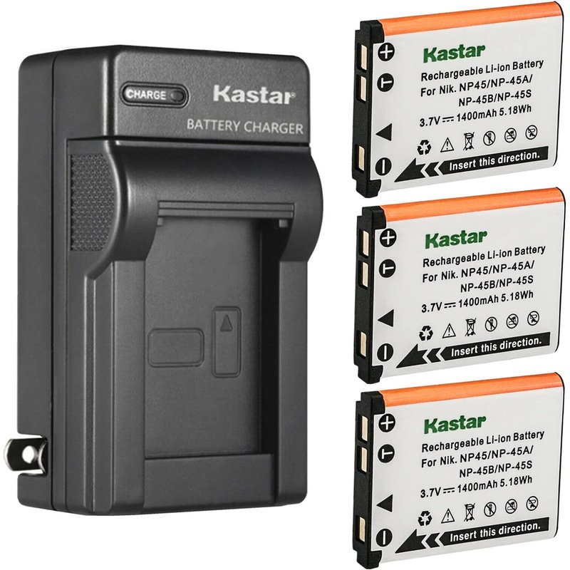 Kastar NP-45 Battery and AC Wall Charger for Select Minolta Cameras