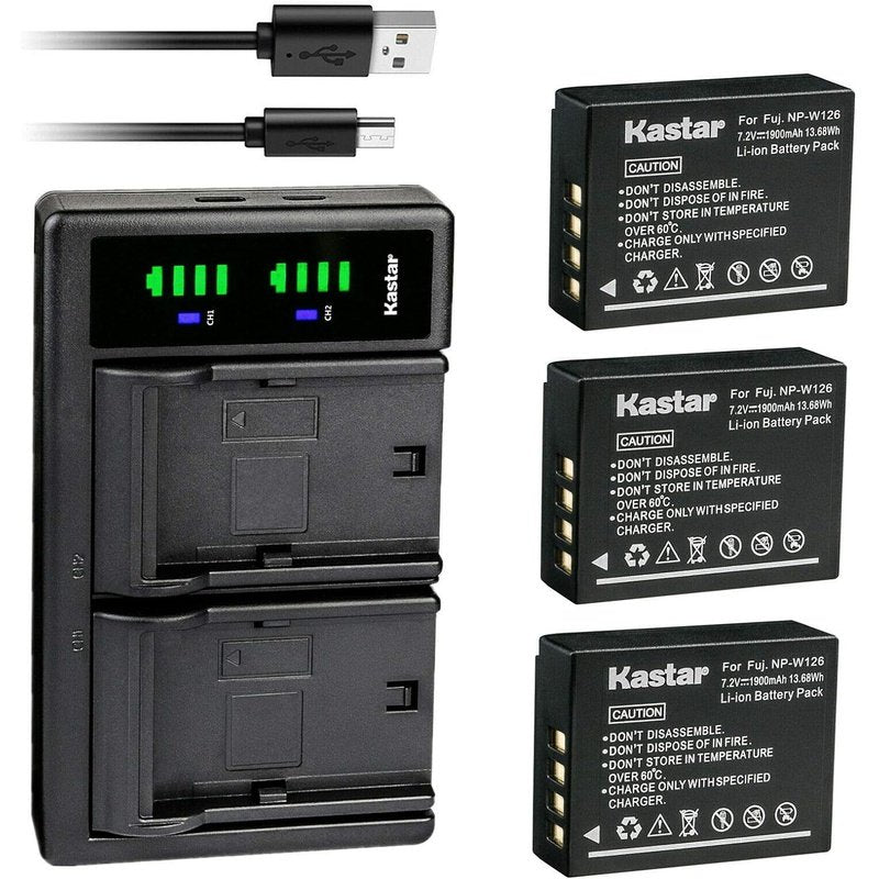 Kastar NP-W126 Battery and LTD2 Charger Replacement for FujiFilm