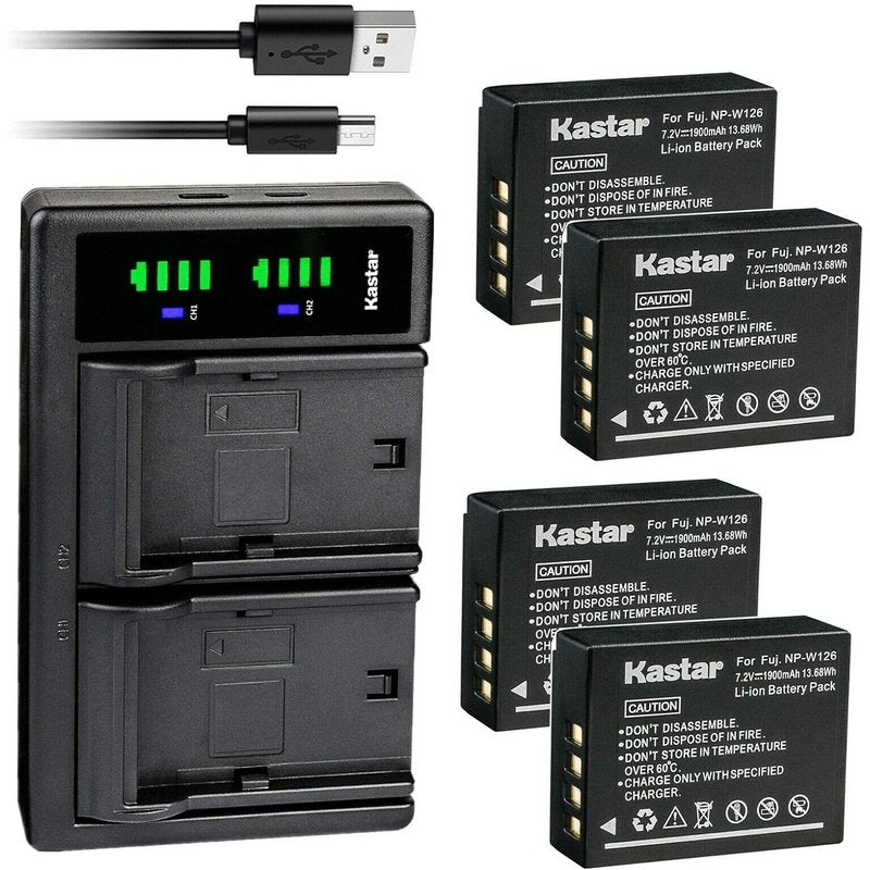 Kastar NP-W126 Battery and LTD2 Charger Replacement for FujiFilm
