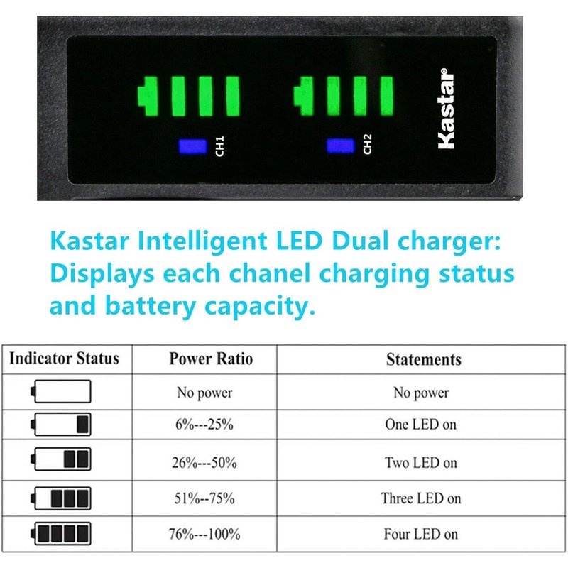 Kastar Q120 Battery and LTD2 Charger for Select Minolta, Zoom and Bell & Howell Cameras