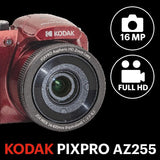 Kodak PIXPRO AZ255 16mp Digital Camera 25X Zoom 24mm Wide Angle Lens