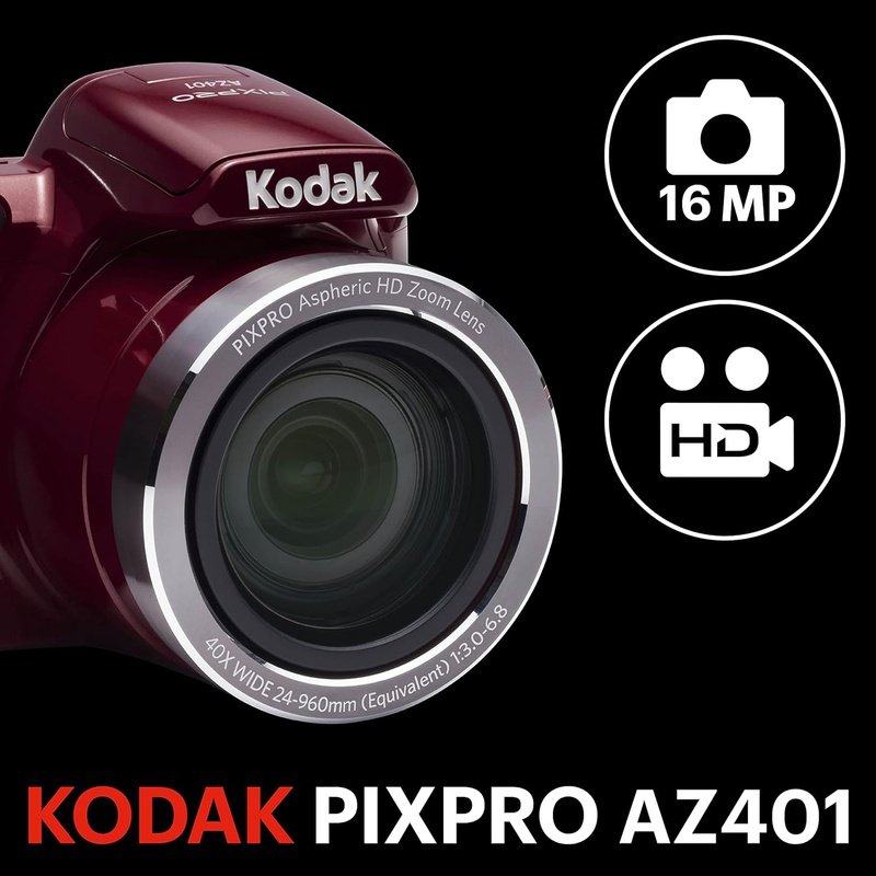 Kodak PIXPRO AZ401 16MP Point & Shoot Digital Camera with 3