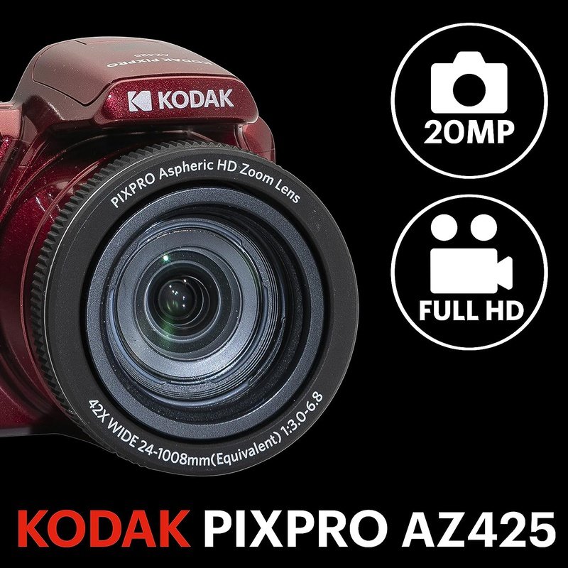 Kodak PIXPRO AZ425 20MP Digital Camera 42X Optical Zoom 24mm Wide Angle