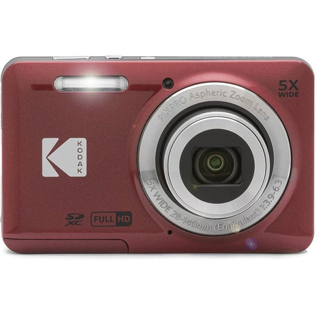 Kodak PIXPRO FZ55 Digital Camera Red Ultimate Accessory Bundle with Case