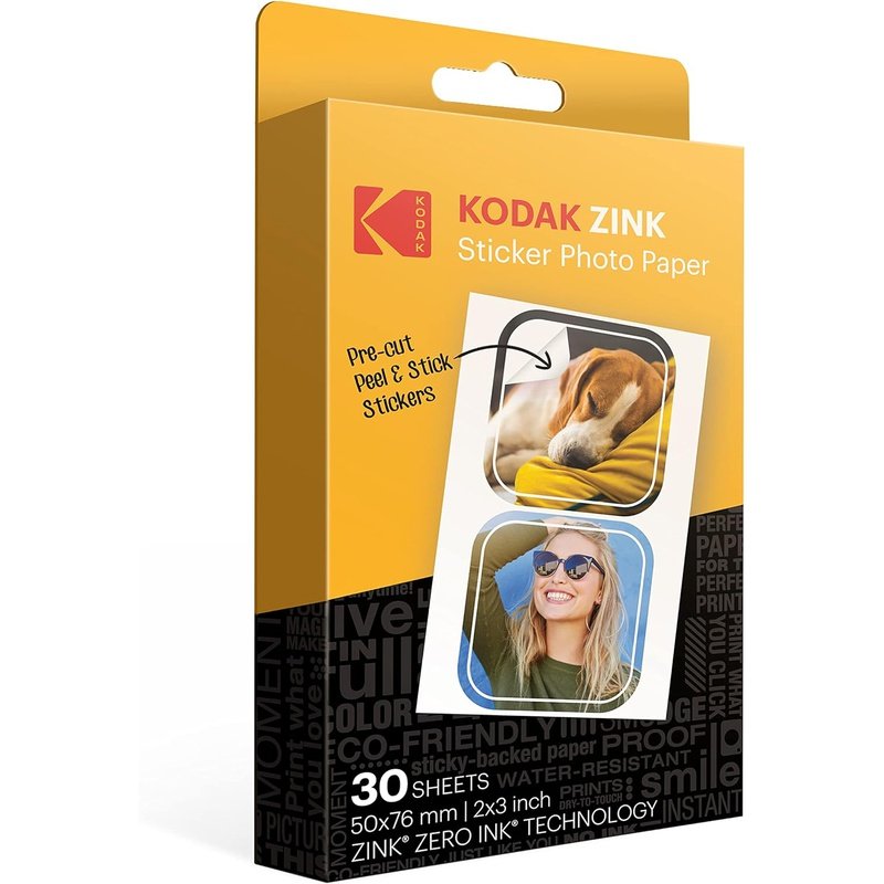 Kodak Premium Zink Photo Paper 2x3in, Sheets, Sticker or Bundle