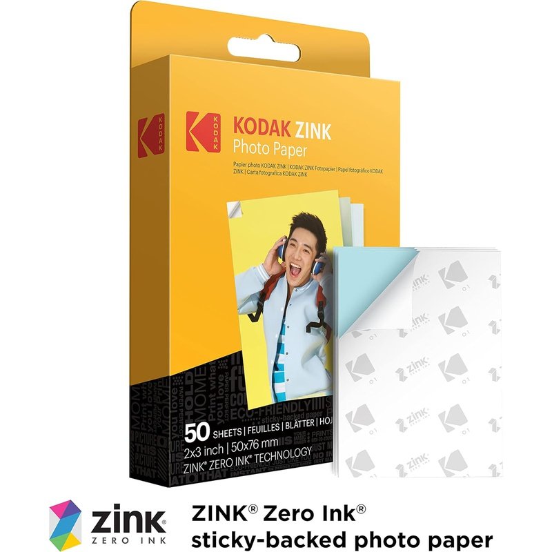 Kodak Premium Zink Photo Paper 2x3in, Sheets, Sticker or Bundle