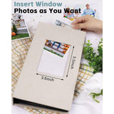 Large Capacity Photo Album 4X6 Photos Linen Fabric Cover with Window