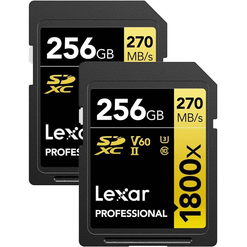 Lexar Pro SDXC Gold Series 1800X 256GB Memory Card 2-Pack