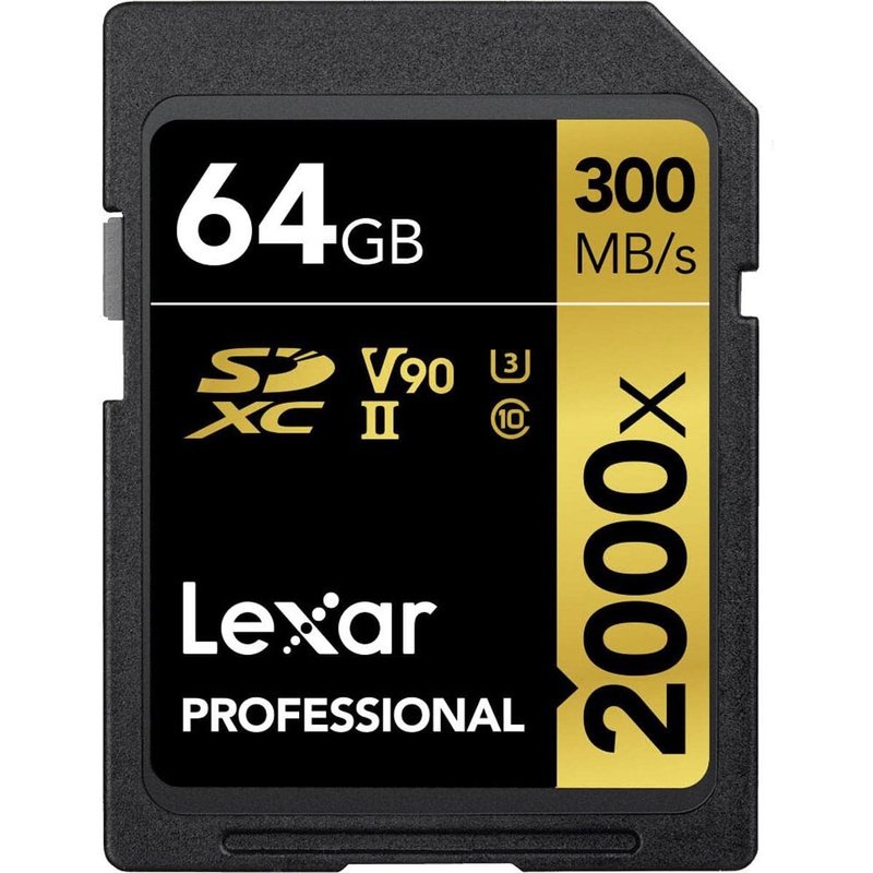 Lexar Pro SDXC Gold Series 2000X 64GB Memory Card 2-Pack