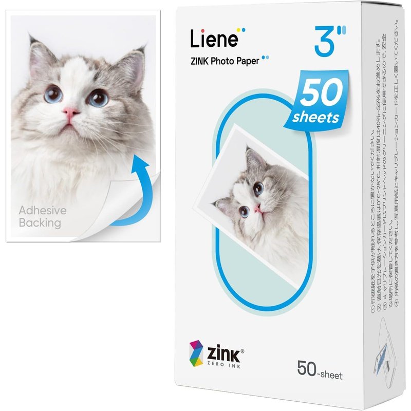 Liene 2X3” Mini Photo Printer and Paper 5/50/100 Sheets w/Adhesive Back