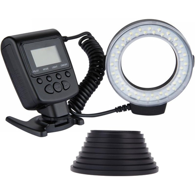 Macro Ringlight Flash w/LED for Sony Alpha A6000 to A6700