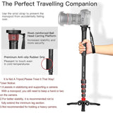 Manbily A222 67" Extendable Travel Monopod, Aluminum Monopod with Feet