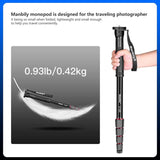 Manbily E222 64" Travel Monopod, 5-Sections, Lightweight Aluminum