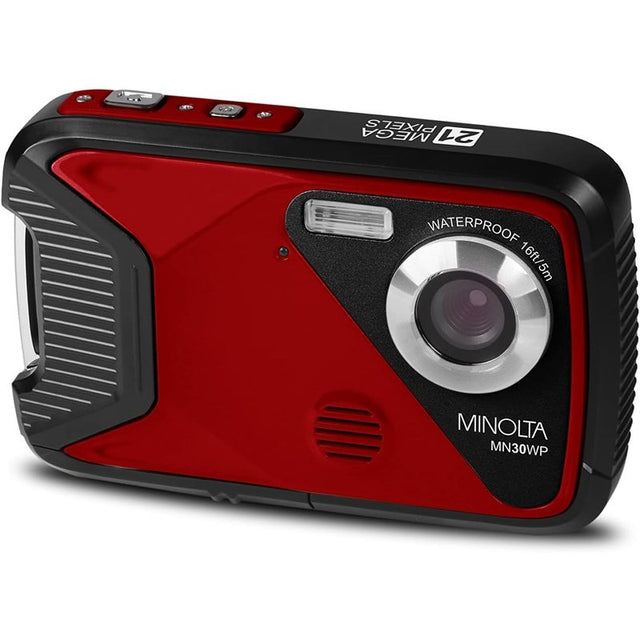 Minolta MN30WP 21MP 1080P HD Waterproof Digital Camera - Red