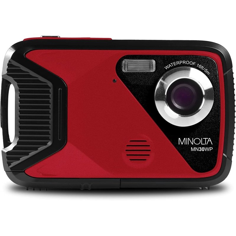 Minolta MN30WP 21MP 1080P HD Waterproof Digital Camera - Red