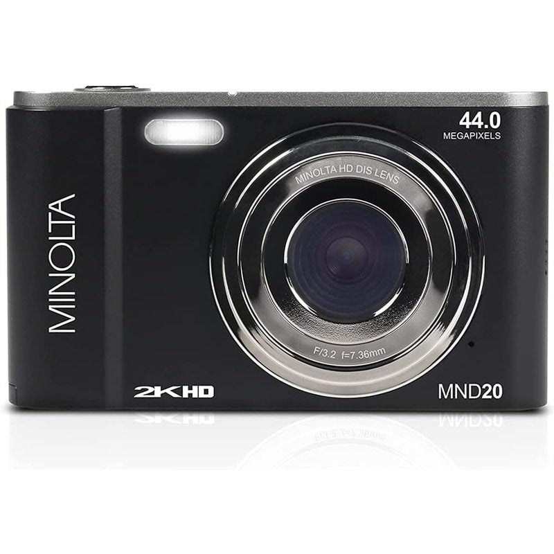 Minolta MND20-BK 44MP 2.7K Ultra HD Digital Camera, Memory Card and Case Bundle