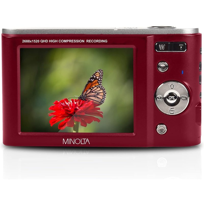 Minolta MND20-RD 44MP 2.7K Ultra HD Digital Camera Red