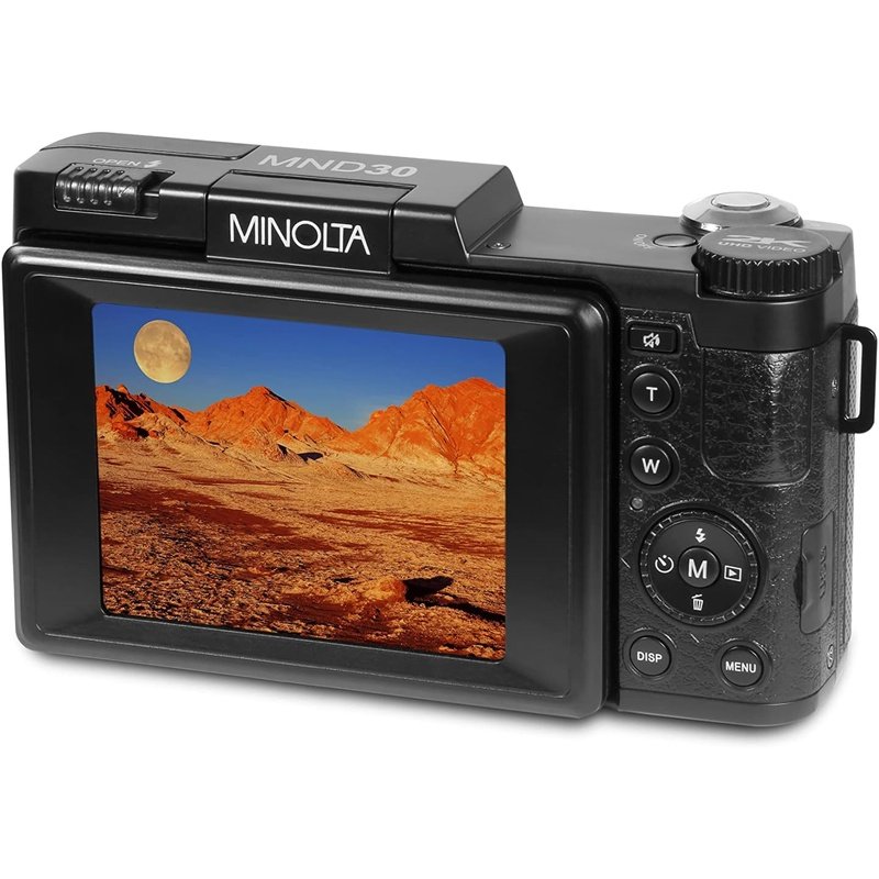 Minolta MND30 30MP 2.7K Ultra HD Digital Camera Black