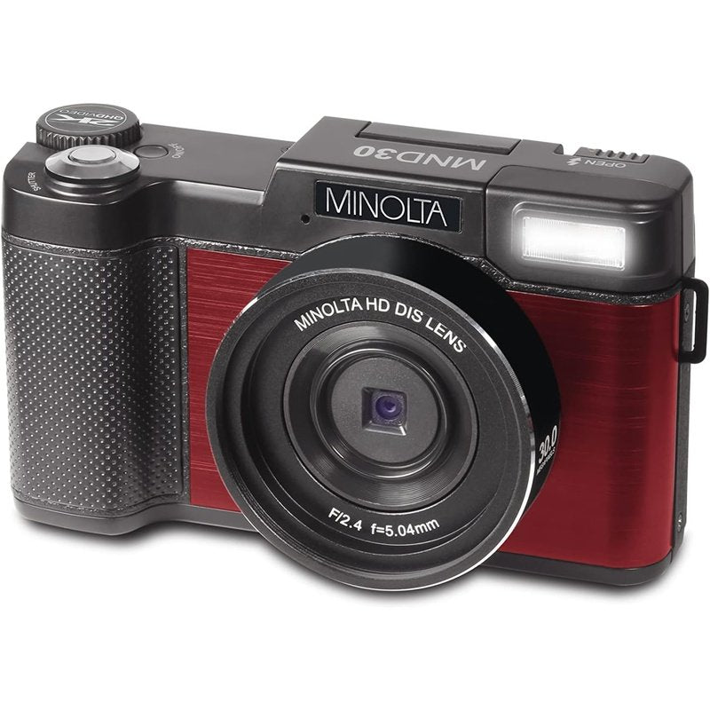 Minolta MND30 30MP 2.7K Ultra HD Digital Camera Red