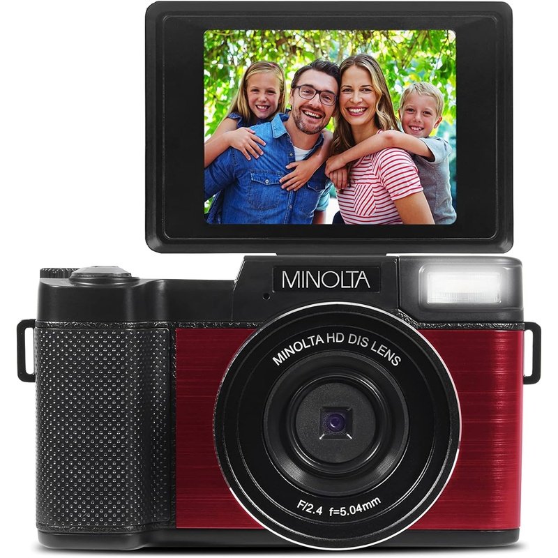 Minolta MND30 30MP 2.7K Ultra HD Digital Camera Red