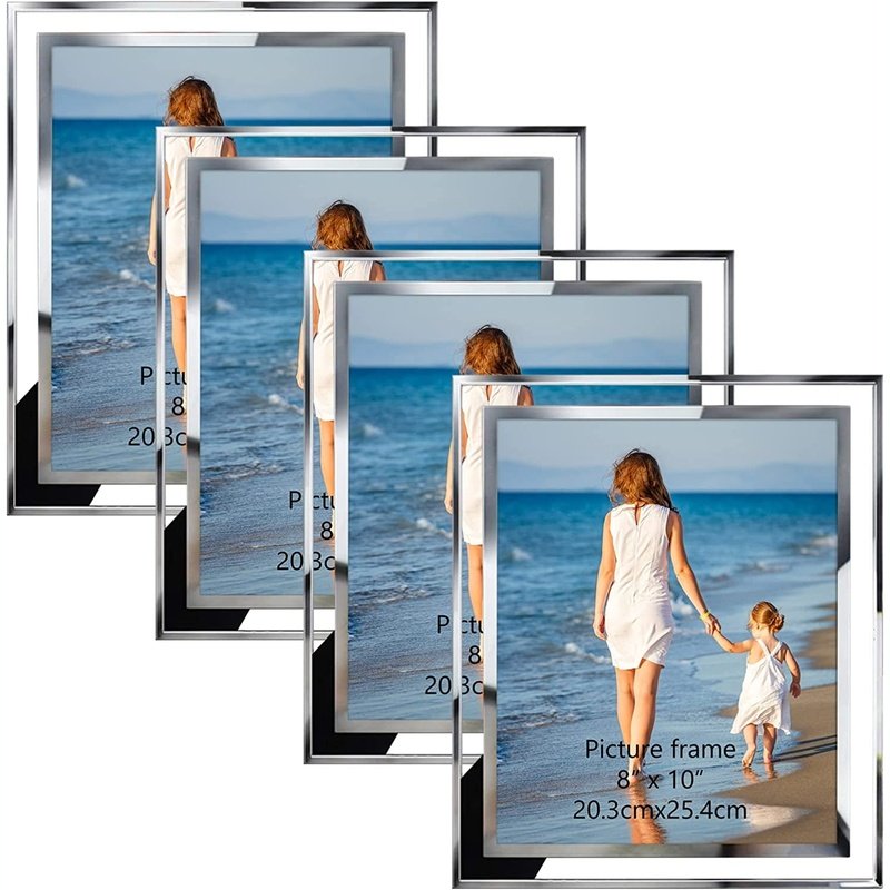 Modern Silver and Glass Tabletop Picture Frames