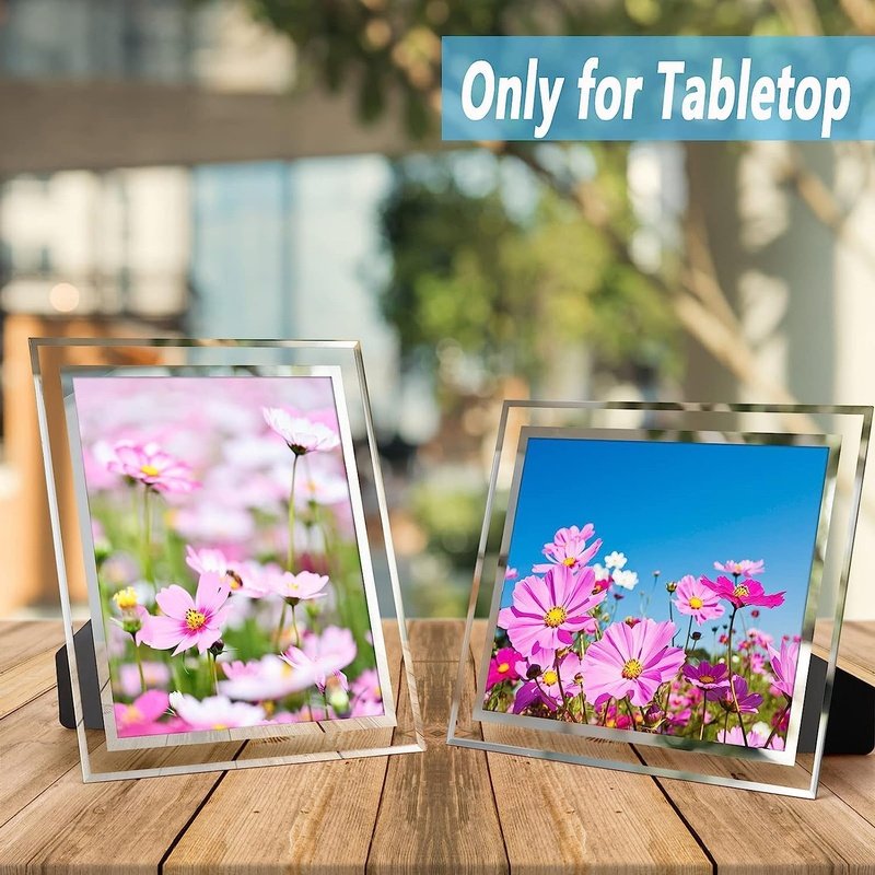 Modern Silver and Glass Tabletop Picture Frames