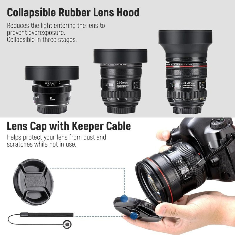Neewer ND CPL UV and FLD Lens Filter Kit with Accessories, 6-Pack