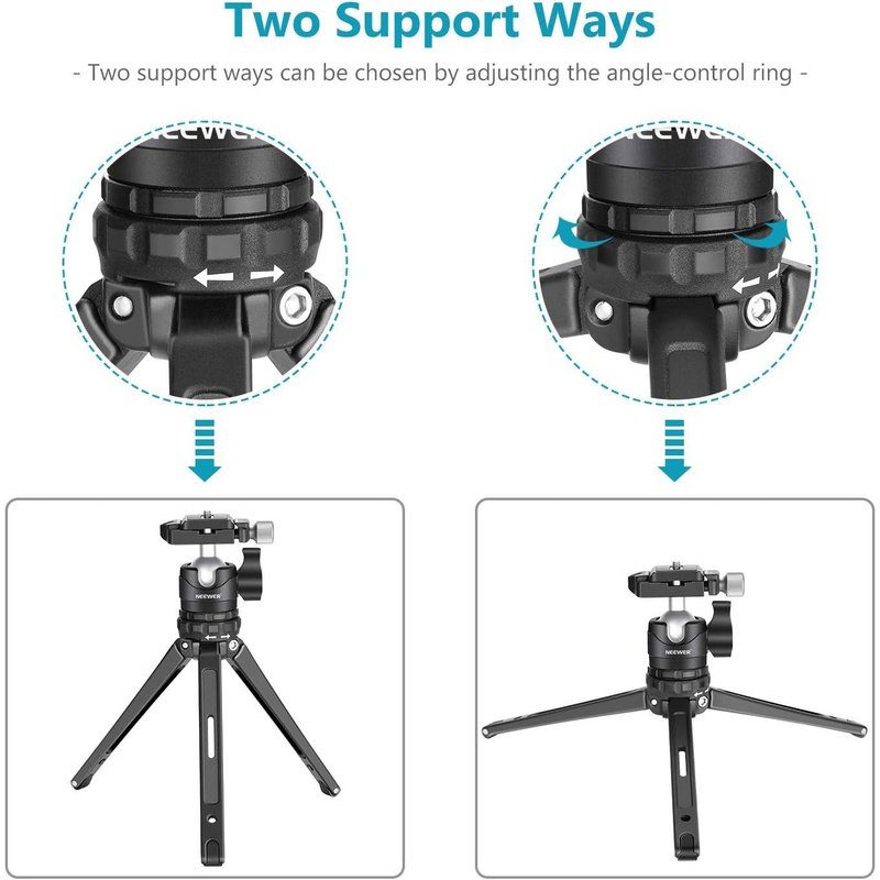 Neewer Portable Compact Desktop Mini Tripod with Low Profile Ball Head