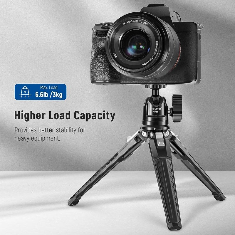 Neewer TP29 Metal Tabletop Mini Tripod 6.8" with 360 Degree Ball Head