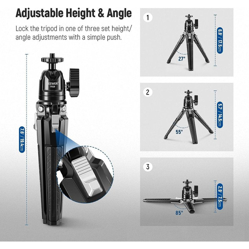 Neewer TP29 Metal Tabletop Mini Tripod 6.8