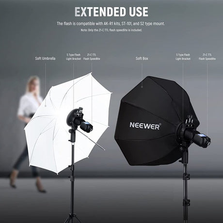 Neewer Z1-C TTL Round Head Flash Speedlite For Canon