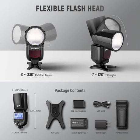 Neewer Z1-C TTL Round Head Flash Speedlite For Canon