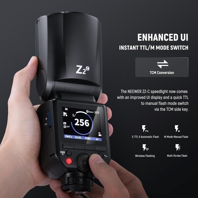 Neewer Z2-C TTL Round Head Flash Speedlite For Canon